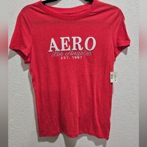 Aeropostale Classic Crew Tee Red Orange Large